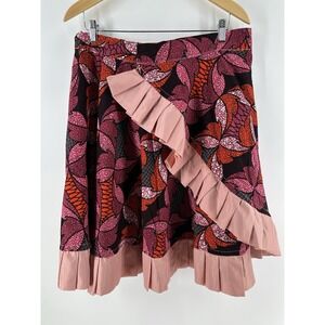 Handmade African Print Skirt Women's Boho Ankara Wax Boho Ruffle S/M DD16‎